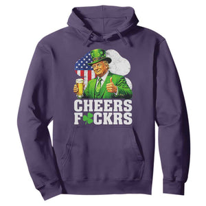 Cheers Fckers Funny Trump Irish Toast Hoodie St Patricks Day Drinking Humor TS02 Purple Print Your Wear