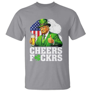 Cheers Fckers Funny Trump Irish Toast T Shirt St Patricks Day Drinking Humor TS02 Sport Gray Print Your Wear