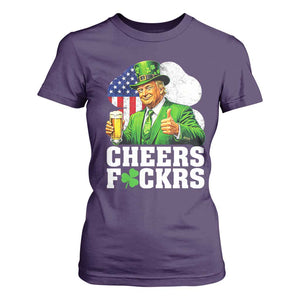 Cheers Fckers Funny Trump Irish Toast T Shirt For Women St Patricks Day Drinking Humor TS02 Purple Print Your Wear