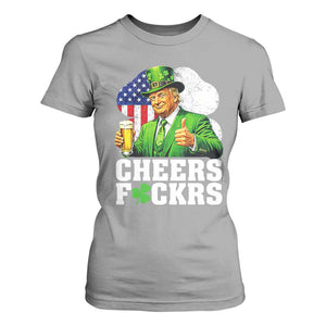 Cheers Fckers Funny Trump Irish Toast T Shirt For Women St Patricks Day Drinking Humor TS02 Sport Gray Print Your Wear