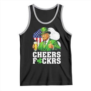 Cheers Fckers Funny Trump Irish Toast Tank Top St Patricks Day Drinking Humor TS02 Black Athletic Heather Print Your Wear