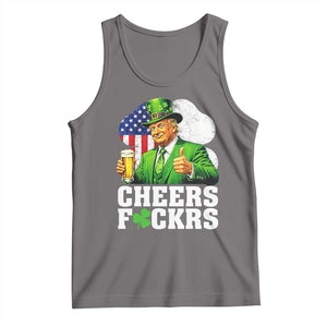 Cheers Fckers Funny Trump Irish Toast Tank Top St Patricks Day Drinking Humor TS02 Deep Heather Print Your Wear