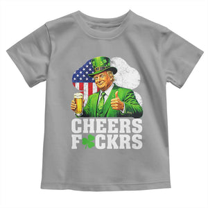 Cheers Fckers Funny Trump Irish Toast Toddler T Shirt St Patricks Day Drinking Humor TS02 Sport Gray Print Your Wear