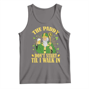 Funny Saint Patrick Drinking Beer Party Humor Tank Top The Paddy Don’t Start Til I Walk In St Patricks Day TS02 Deep Heather Print Your Wear