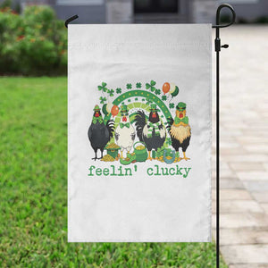 Funny St Patricks Day Chicken Shamrock Garden Flag Feelin Clucky Hen Lucky Clover Pun Irish Humor TS02 Print Your Wear