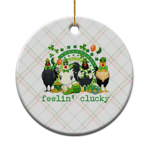 Funny St Patricks Day Chicken Shamrock Ceramic Ornament Feelin Clucky Hen Lucky Clover Pun Irish Humor TS02 1pc Christmas Plaid Print Your Wear