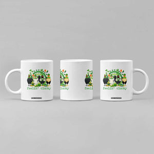 Funny St Patricks Day Chicken Shamrock Coffee Mug Feelin Clucky Hen Lucky Clover Pun Irish Humor TS02 Print Your Wear