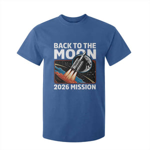 Back to the Moon 2026 Mission T Shirt For Kid Retro Rocket Launch Lunar Orbit Space Enthusiasts TS02 Royal Blue Print Your Wear