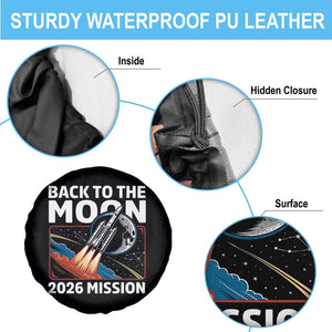 Back to the Moon 2026 Mission Spare Tire Cover Retro Rocket Launch Lunar Orbit Space Enthusiasts TS02 Print Your Wear