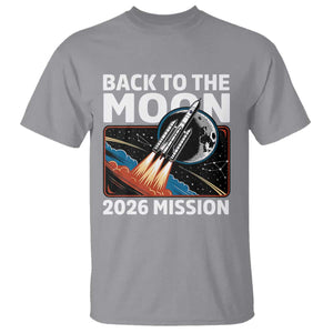 Back to the Moon 2026 Mission T Shirt Retro Rocket Launch Lunar Orbit Space Enthusiasts TS02 Sport Gray Print Your Wear
