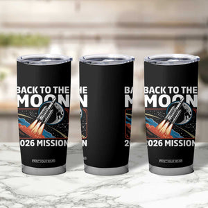 Back to the Moon 2026 Mission Tumbler Cup Retro Rocket Launch Lunar Orbit Space Enthusiasts TS02 Print Your Wear
