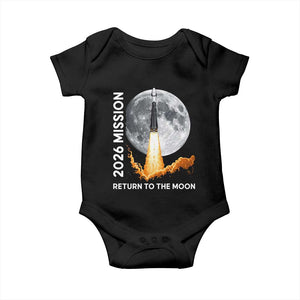 2026 Return to the Moon Mission Baby Onesie Realistic Rocket Launch Lunar Graphic Space Exploration TS02 Black Print Your Wear
