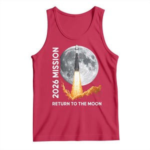 2026 Return to the Moon Mission Tank Top Realistic Rocket Launch Lunar Graphic Space Exploration TS02 Red Print Your Wear