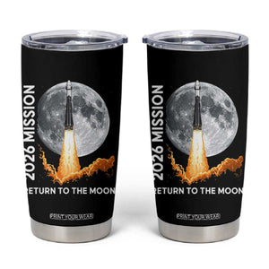 2026 Return to the Moon Mission Tumbler Cup Realistic Rocket Launch Lunar Graphic Space Exploration TS02 Black Print Your Wear