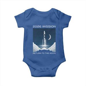 Future Lunar Mission 2026 Baby Onesie Rocket Launch Lunar Orbit Space Exploration TS02 Royal Blue Print Your Wear