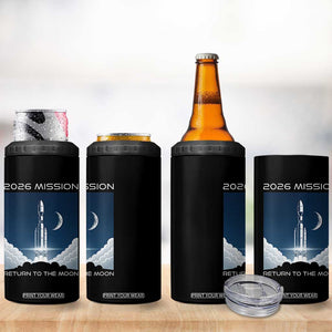 Future Lunar Mission 2026 4 in 1 Can Cooler Tumbler Rocket Launch Lunar Orbit Space Exploration TS02 Print Your Wear