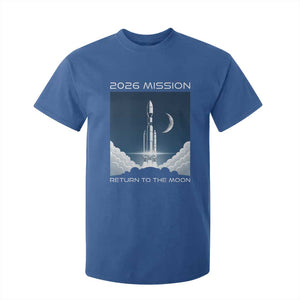 Future Lunar Mission 2026 T Shirt For Kid Rocket Launch Lunar Orbit Space Exploration TS02 Royal Blue Print Your Wear