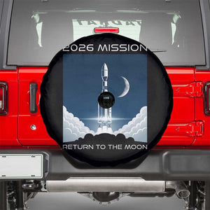 Future Lunar Mission 2026 Spare Tire Cover Rocket Launch Lunar Orbit Space Exploration TS02 Black Print Your Wear