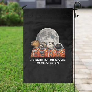 2026 Mission Lunar Orbit Animal Crew Garden Flag Funny Capybara Raccoon Opossum Skunk Astronauts TS02 Print Your Wear