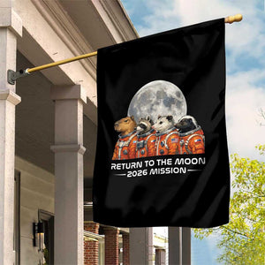 2026 Mission Lunar Orbit Animal Crew Garden Flag Funny Capybara Raccoon Opossum Skunk Astronauts TS02 Print Your Wear