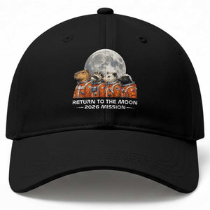 2026 Mission Lunar Orbit Animal Crew Baseball Cap Funny Capybara Raccoon Opossum Skunk Astronauts TS02 Print Your Wear