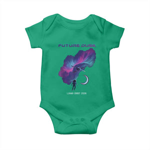 Future Dusk Lunar Orbit 2026 Baby Onesie Cosmic Nebula Astronaut n Satellite Space Exploration TS02 Irish Green Print Your Wear