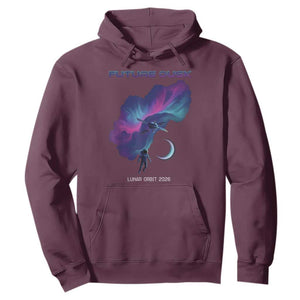 Future Dusk Lunar Orbit 2026 Hoodie Cosmic Nebula Astronaut n Satellite Space Exploration TS02 Maroon Print Your Wear
