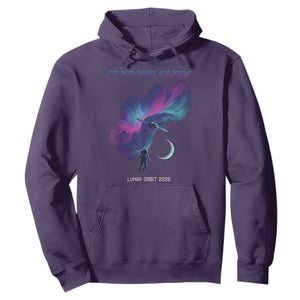 Future Dusk Lunar Orbit 2026 Hoodie Cosmic Nebula Astronaut n Satellite Space Exploration TS02 Purple Print Your Wear