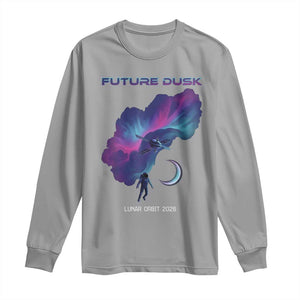 Future Dusk Lunar Orbit 2026 Long Sleeve Shirt Cosmic Nebula Astronaut n Satellite Space Exploration TS02 Sport Gray Print Your Wear
