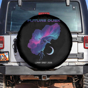 Future Dusk Lunar Orbit 2026 Spare Tire Cover Cosmic Nebula Astronaut n Satellite Space Exploration TS02 No hole Black Print Your Wear