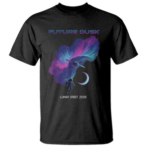 Future Dusk Lunar Orbit 2026 T Shirt Cosmic Nebula Astronaut n Satellite Space Exploration TS02 Black Print Your Wear