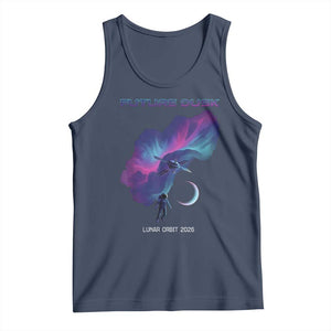 Future Dusk Lunar Orbit 2026 Tank Top Cosmic Nebula Astronaut n Satellite Space Exploration TS02 Navy Print Your Wear