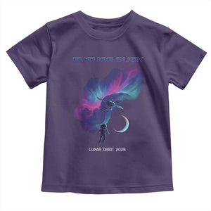 Future Dusk Lunar Orbit 2026 Toddler T Shirt Cosmic Nebula Astronaut n Satellite Space Exploration TS02 Purple Print Your Wear