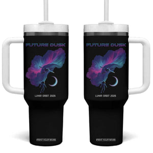 Future Dusk Lunar Orbit 2026 Tumbler With Handle Cosmic Nebula Astronaut n Satellite Space Exploration TS02 One Size: 40 oz Black Print Your Wear