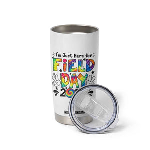 I'm Just Here for Field Day 2026 Tumbler Cup Groovy School Retro Tie Dye Effect Printing TS02 Print Your Wear