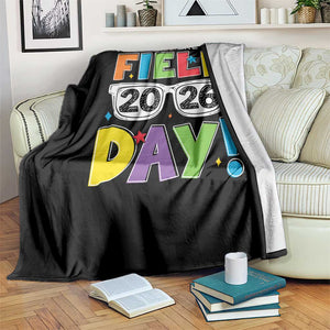 I'm Just Here for Field Day 2026 Throw Blanket School Colorful Sunglasses Graphic TS02 Print Your Wear