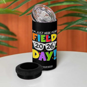 I'm Just Here for Field Day 2026 4 in 1 Can Cooler Tumbler School Colorful Sunglasses Graphic TS02 Print Your Wear