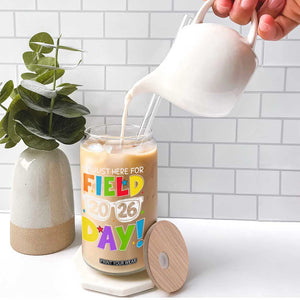 I'm Just Here for Field Day 2026 Glass Can School Colorful Sunglasses Graphic TS02 Print Your Wear