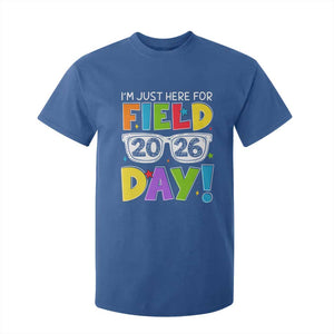 I'm Just Here for Field Day 2026 T Shirt For Kid School Colorful Sunglasses Graphic TS02 Royal Blue Print Your Wear