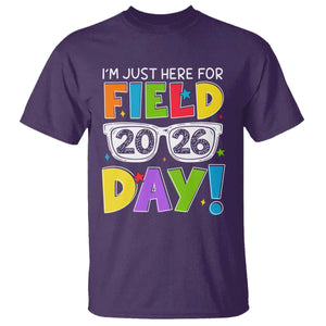I'm Just Here for Field Day 2026 T Shirt School Colorful Sunglasses Graphic TS02 Purple Print Your Wear