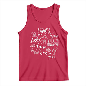 Field Trip Crew 2026 Coquette Bow Tank Top Hand Drawn Doodle Graphic Teacher Chaperone TS02 Red Print Your Wear