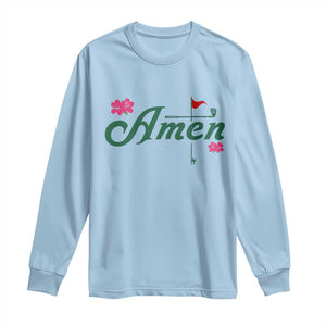 Golf Lover Amen Azalea Graphic Long Sleeve Shirt Augusta Georgia Traditions Golfing Fan TS02 Light Blue Print Your Wear