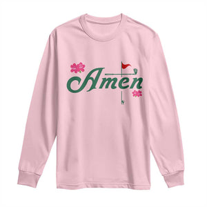 Golf Lover Amen Azalea Graphic Long Sleeve Shirt Augusta Georgia Traditions Golfing Fan TS02 Light Pink Print Your Wear