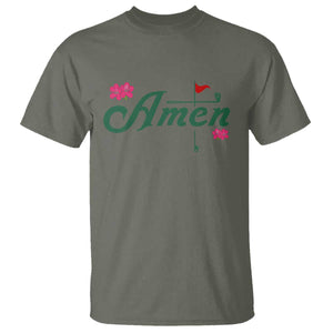 Golf Lover Amen Azalea Graphic T Shirt Augusta Georgia Traditions Golfing Fan TS02 Military Green Print Your Wear