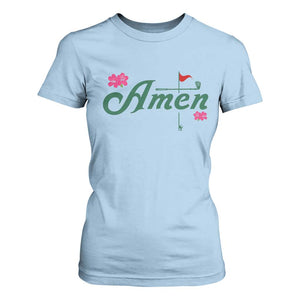 Golf Lover Amen Azalea Graphic T Shirt For Women Augusta Georgia Traditions Golfing Fan TS02 Light Blue Print Your Wear