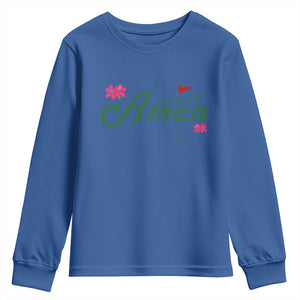Golf Lover Amen Azalea Graphic Youth Sweatshirt Augusta Georgia Traditions Golfing Fan TS02 Royal Blue Print Your Wear
