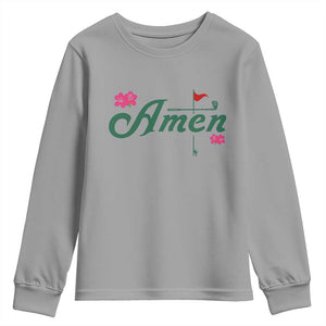 Golf Lover Amen Azalea Graphic Youth Sweatshirt Augusta Georgia Traditions Golfing Fan TS02 Sport Gray Print Your Wear