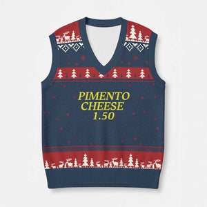 Pimento Cheese One Fifty Funny Golf Snack V-Neck Knit Sweater Vest Georgia Golfing Traditions Lover Humor TS02 Navy Red Print Your Wear