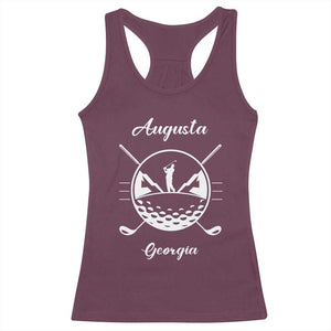 Augusta Georgia Golfing Lover Racerback Tank Top Southern Sports Traditions Retro Varsity Golf Fan TS02 Maroon Print Your Wear