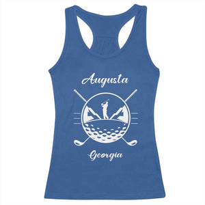 Augusta Georgia Golfing Lover Racerback Tank Top Southern Sports Traditions Retro Varsity Golf Fan TS02 Royal Blue Print Your Wear